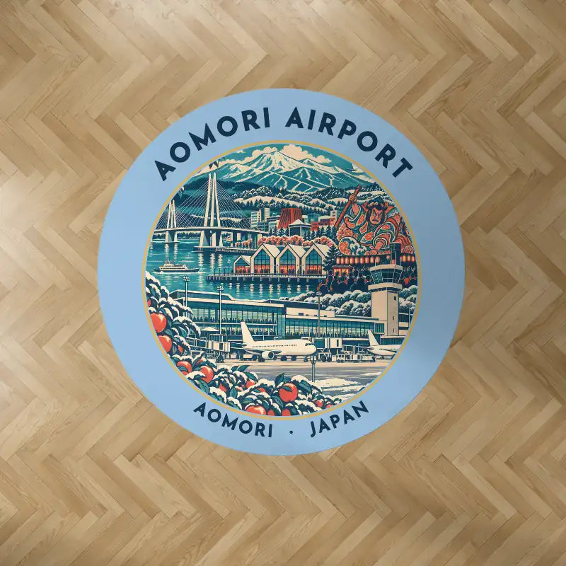 Aomori Airport (AOJ) Carpets - Carpet Round - Badge - Light Blue V2