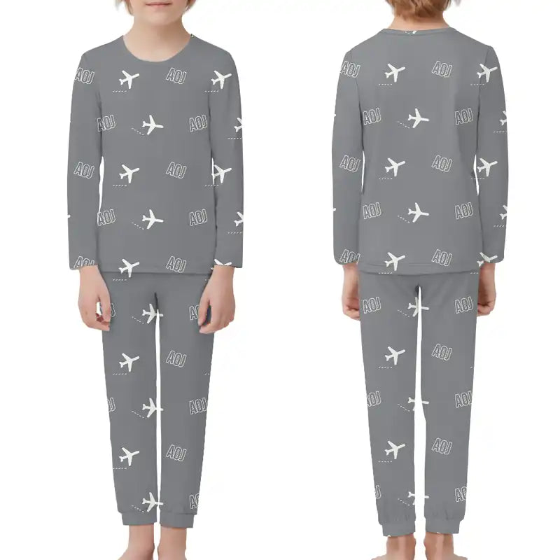Aomori Airport (AOJ) Pajamas - Children Pajamas - Gray