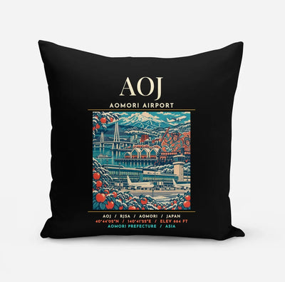 AOJ - Poster - Pillow - Black