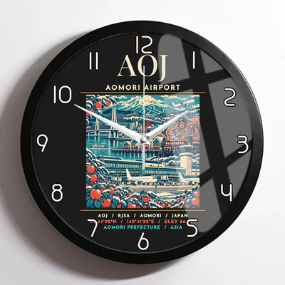 AOJ - Poster - Wall Clock Framed - Black