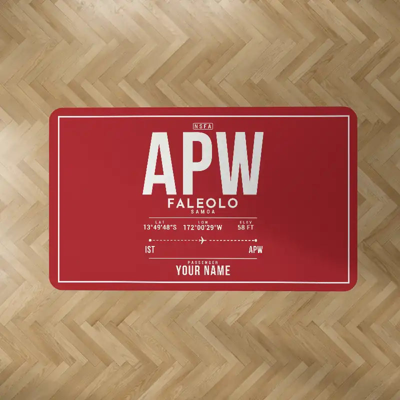 Faleolo International Airport (APW) Carpets - Carpet Rectangle - ID Tag + Name - Red V2