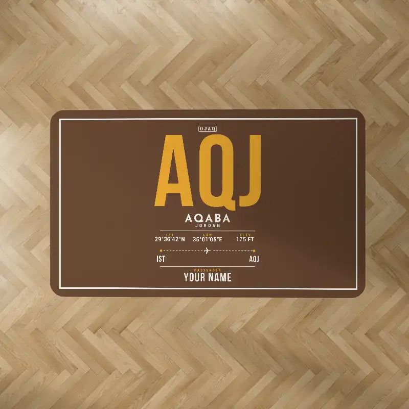 King Hussein International Airport (AQJ) Carpets - Carpet Rectangle - ID Tag + Name - Brown V2