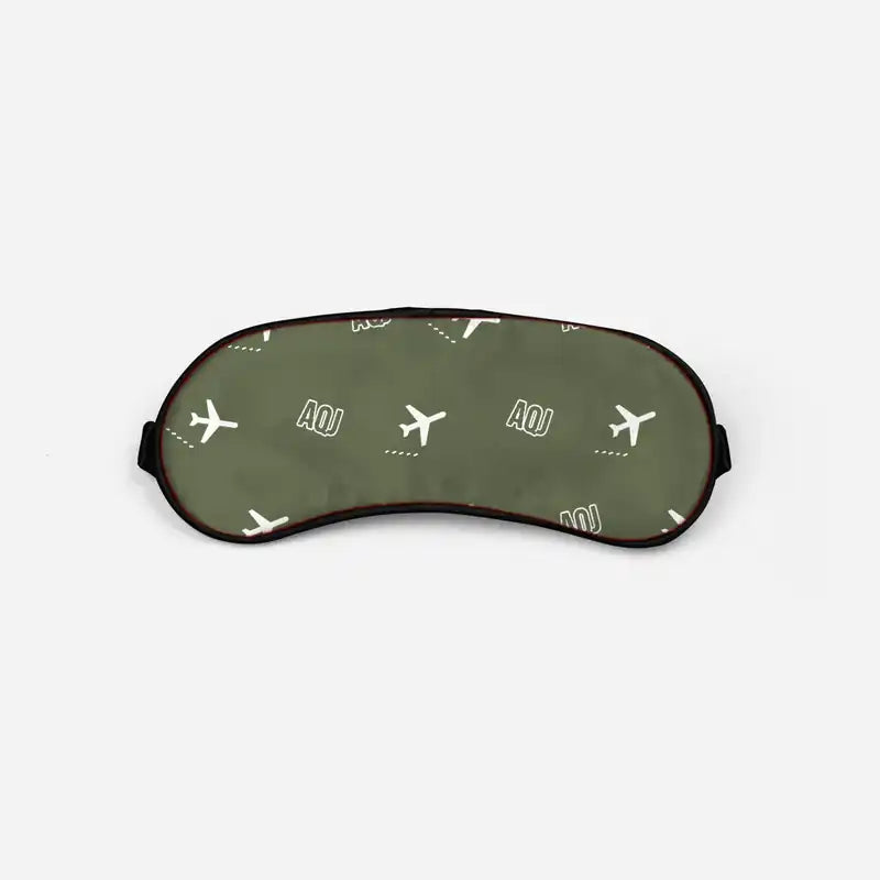 King Hussein International Airport (AQJ) Sleep Masks - Sleep Mask - Pattern - Green Army
