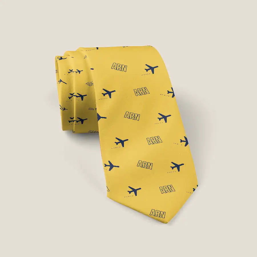 Stockholm Arlanda Airport (ARN) Ties - Tie - Pattern - Yellow