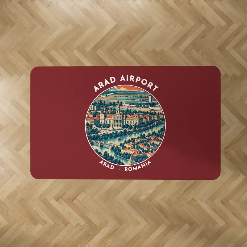 Arad International Airport (ARW) Carpets - Carpet Rectangle - Badge - Dark Red V2