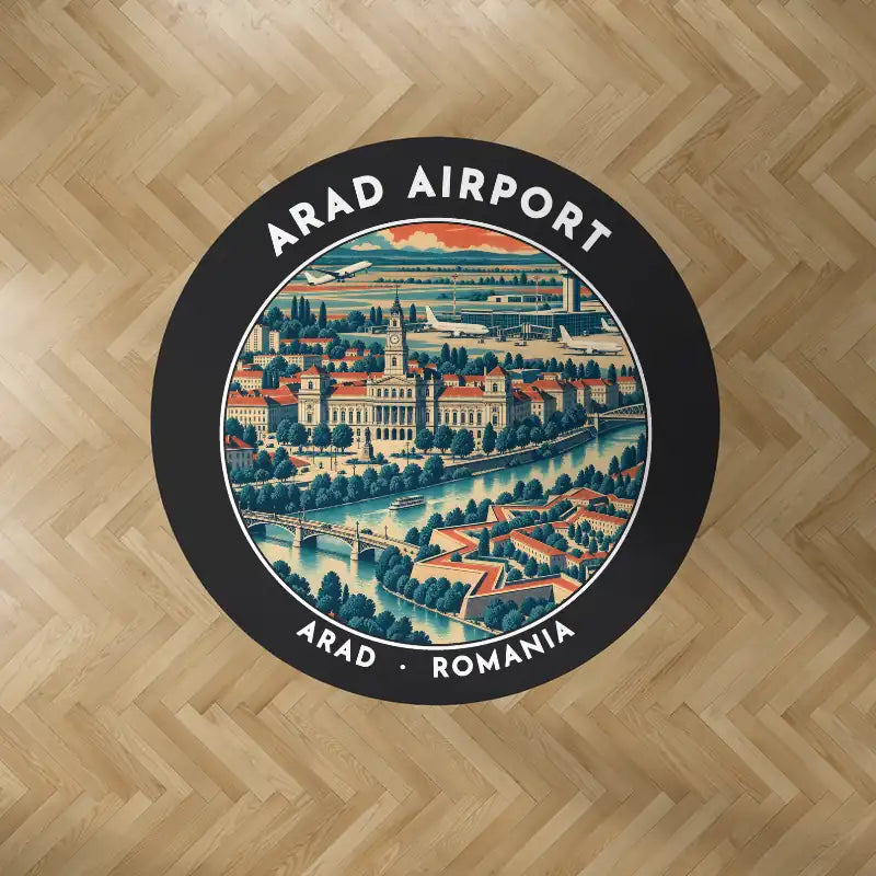 Arad International Airport (ARW) Carpets - Carpet Round - Badge - Black V2