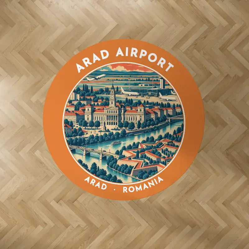 Arad International Airport (ARW) Carpets - Carpet Round - Badge - Orange V2