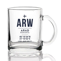 Thumbnail for Arad International Airport (ARW) Glasses - ID Tag - Coffee & Tea Glass