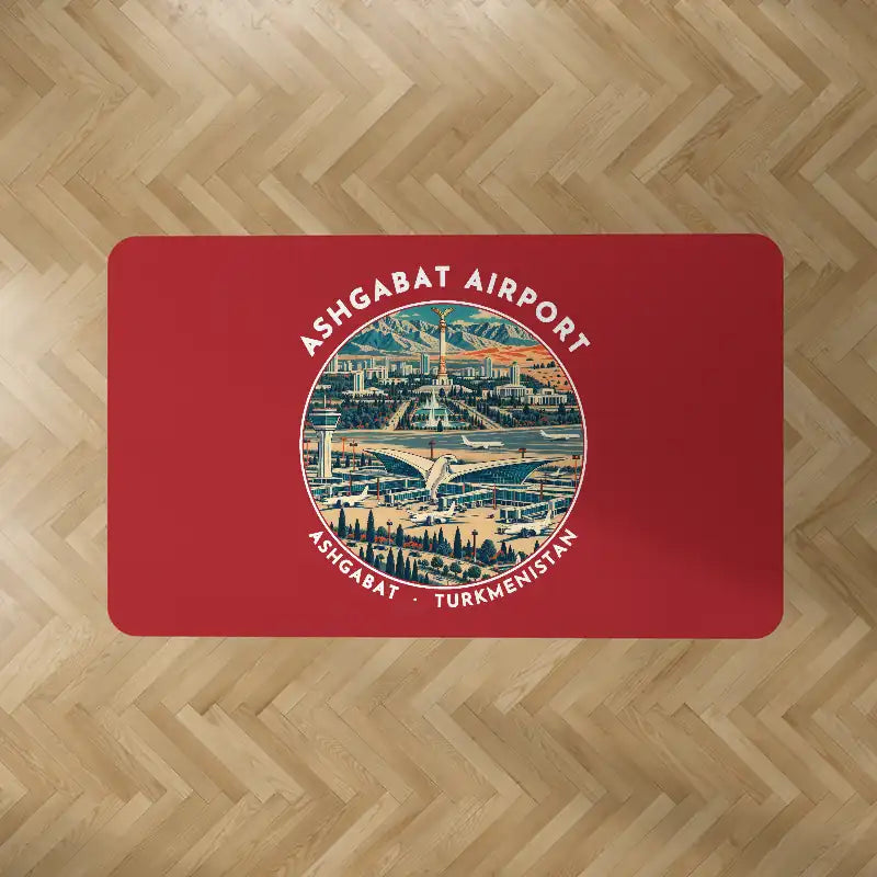Ashgabat International Airport (ASB) Carpets - Carpet Rectangle - Badge - Red V2