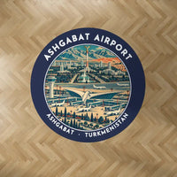 Thumbnail for Ashgabat International Airport (ASB) Carpets - Carpet Round - Badge - Dark Blue V2