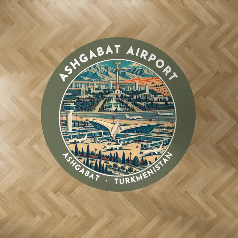 Ashgabat International Airport (ASB) Carpets - Carpet Round - Badge - Green Army V2