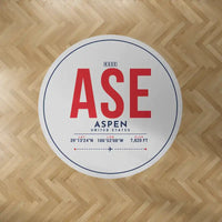 Thumbnail for Aspen - Pitkin County Airport (ASE) Carpets - Carpet Round - ID Tag - Light Gray V2