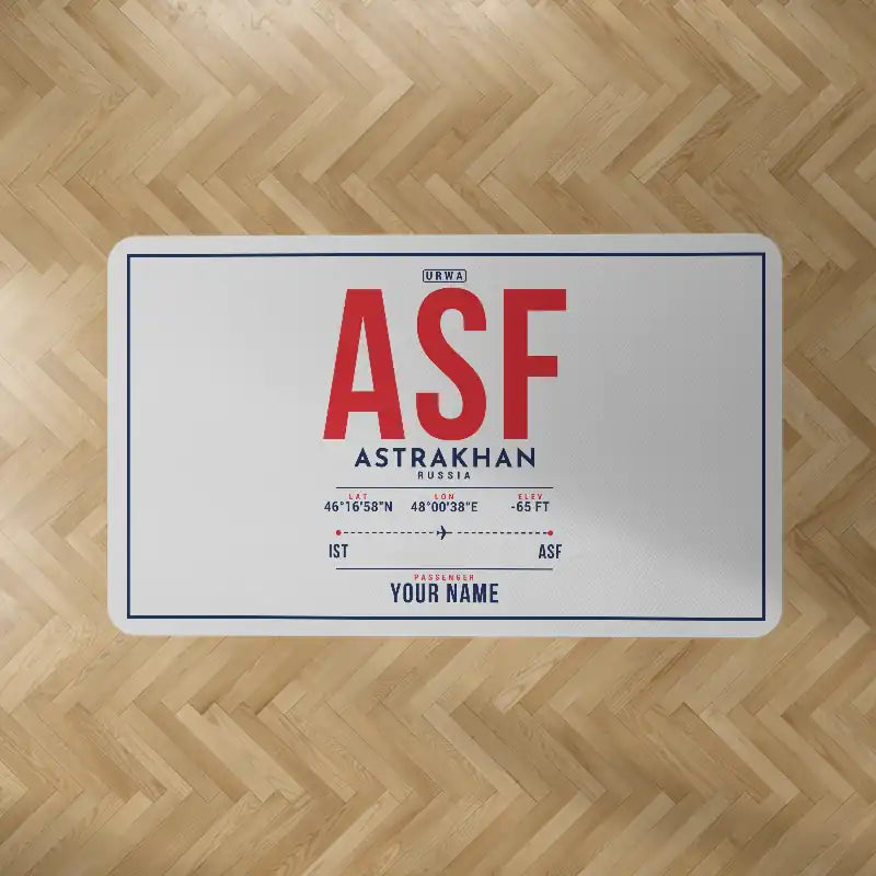 Astrakhan Narimanovo Boris M. Kustodiev International Airport (ASF) Carpets - Carpet Rectangle - ID Tag + Name - Light Gray V2