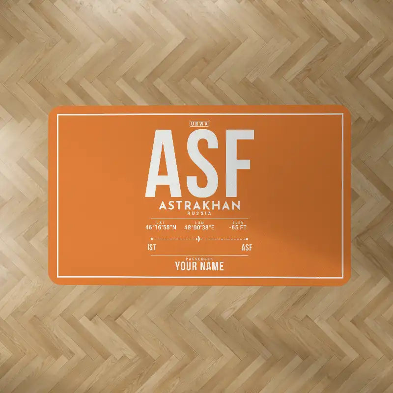 Astrakhan Narimanovo Boris M. Kustodiev International Airport (ASF) Carpets - Carpet Rectangle - ID Tag + Name - Orange V2