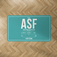 Thumbnail for Astrakhan Narimanovo Boris M. Kustodiev International Airport (ASF) Carpets - Carpet Rectangle - ID Tag + Name - Turquoise V2