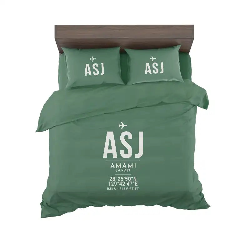 Amami Airport (ASJ) Bedding Sets & Blankets - Bedding Set - ID Tag - Green