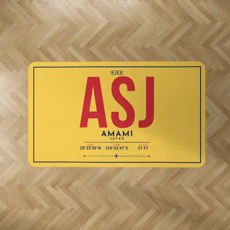 Amami Airport (ASJ) Carpets - Carpet Rectangle - ID Tag - Yellow V2