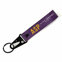 Thumbnail for Alice Springs Airport (ASP) Hawk-Shaped Key Chains - Hawk Key Chain - Tag - Purple