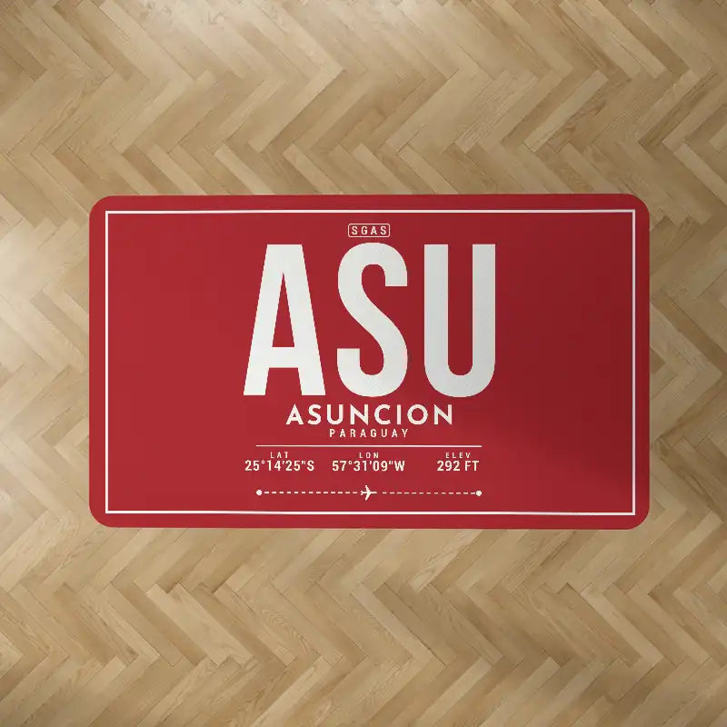 Silvio Pettirossi International Airport (ASU) Carpets - Carpet Rectangle - ID Tag - Red V2