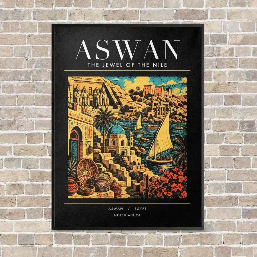 ASWAN - Poster - Canvas Framed - Black