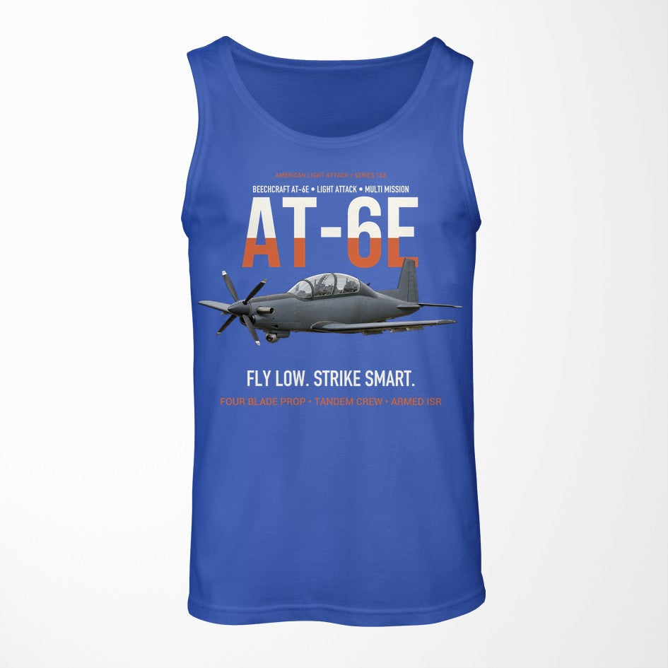 AT-6E Wolverine Light Attack design on blue tank top