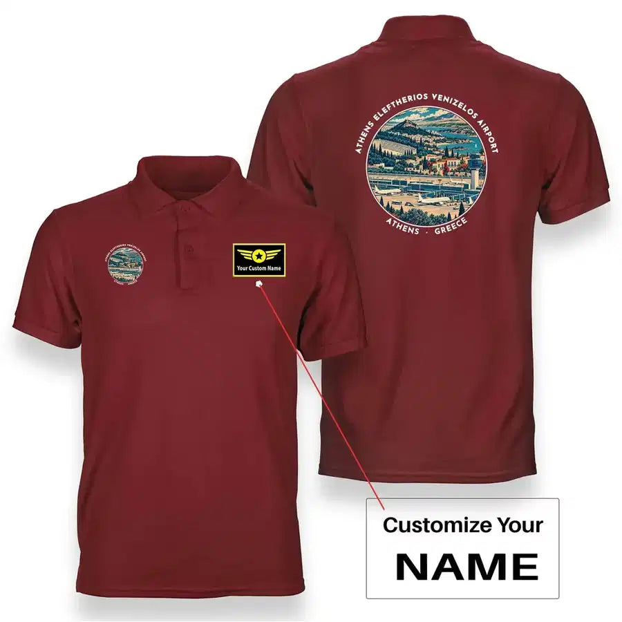 ATH - Badge - Double-Side Polo - Red + Name
