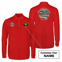 Thumbnail for Athens International Eleftherios Venizelos Airport (ATH) Premium Polo T-Shirts - Badge + Name - Long Sleeve - Red