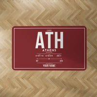 Thumbnail for Athens International Eleftherios Venizelos Airport (ATH) Carpets - Carpet Rectangle - ID Tag + Name - Dark Red V2