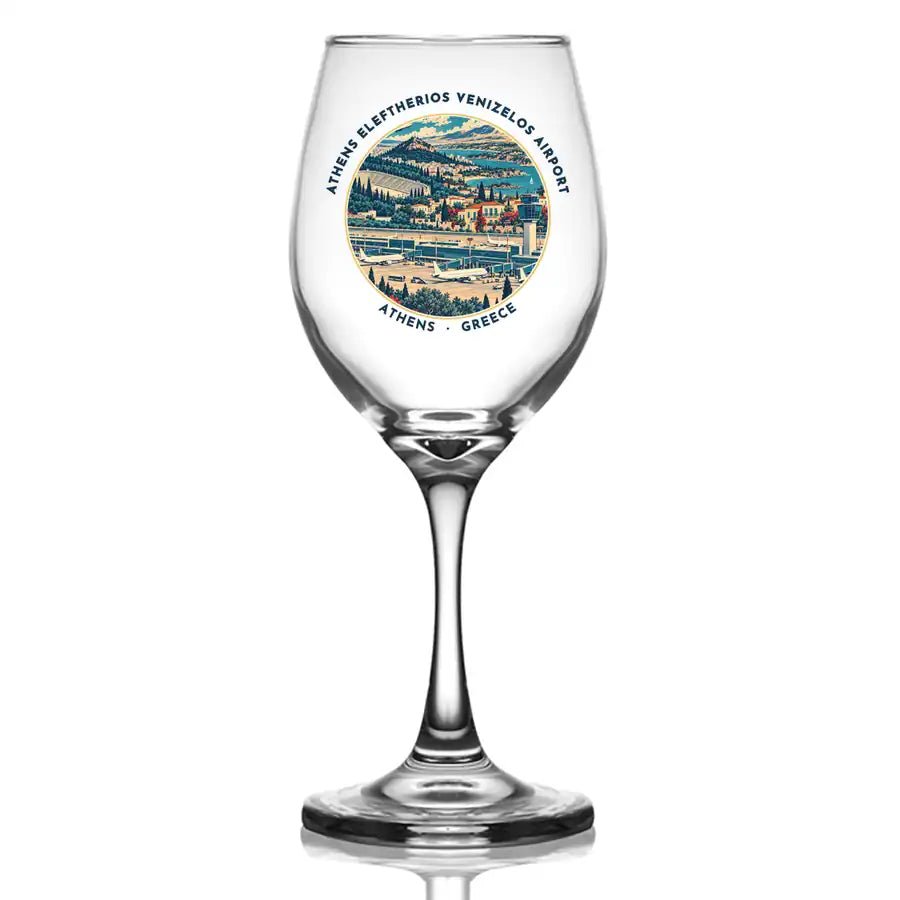 Athens International Eleftherios Venizelos Airport (ATH) Glasses - Badge - Wine Glass