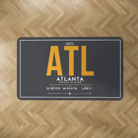 Thumbnail for Atlanta Hartsfield-Jackson International Airport (ATL) Carpets - Carpet Rectangle - ID Tag - Dark Gray V2