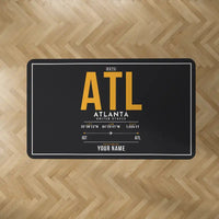 Thumbnail for Atlanta Hartsfield-Jackson International Airport (ATL) Carpets - Carpet Rectangle - ID Tag + Name - Black V2