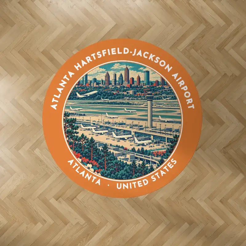 Atlanta Hartsfield-Jackson International Airport (ATL) Carpets - Carpet Round - Badge - Orange V2