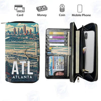 Thumbnail for Atlanta Hartsfield-Jackson International Airport (ATL) Leather Wallets - Zip Long Wallet - Scene