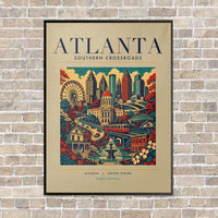 Thumbnail for ATLANTA - Poster - Canvas Framed - Beige