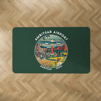 Thumbnail for Sri Guru Ram Dass Jee International Airport Amritsar (ATQ) Carpets - Carpet Rectangle - Badge - Dark Green V2