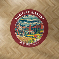 Thumbnail for Sri Guru Ram Dass Jee International Airport Amritsar (ATQ) Carpets - Carpet Round - Badge - Dark Red V2