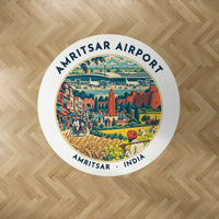 Thumbnail for Sri Guru Ram Dass Jee International Airport Amritsar (ATQ) Carpets - Carpet Round - Badge - White V2