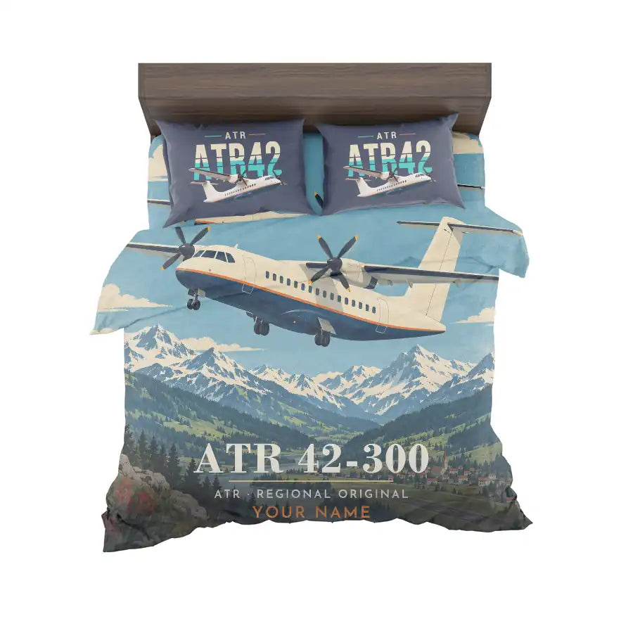 ATR 42-300 - 3D + Name - Bedding Set - Full Print