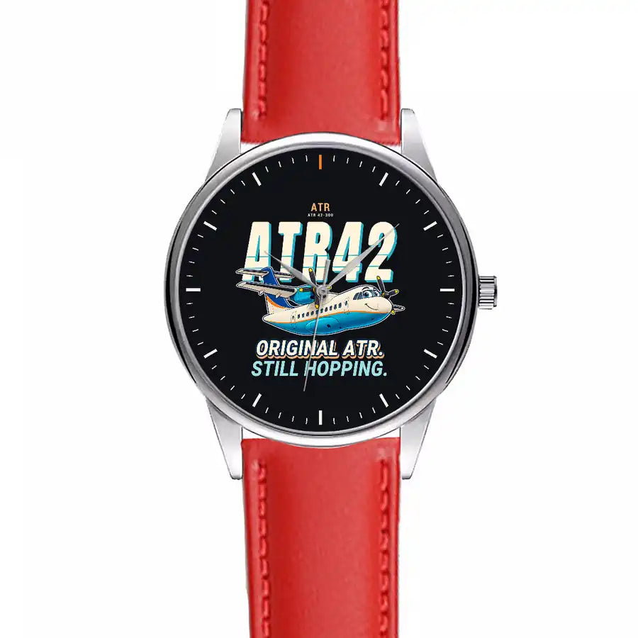 ATR 42-300 - Cartoon - Leather Strap - Red Leather Strap
