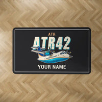 Thumbnail for ATR 42-300 - Cartoon + Name - Rectangle Carpet - Black