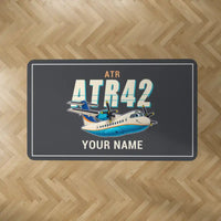 Thumbnail for ATR 42-300 - Cartoon + Name - Rectangle Carpet - Dark Gray