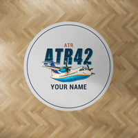 Thumbnail for ATR 42-300 - Cartoon + Name - Round Carpet - Light Gray