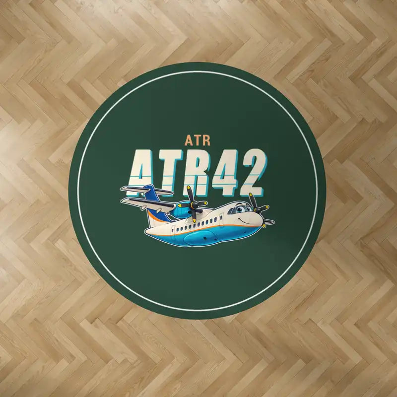 ATR 42-300 - Cartoon - Round Carpet - Dark Green
