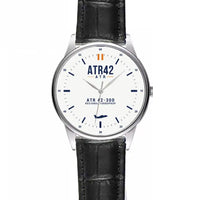 Thumbnail for ATR 42-300 - Classic - White - Leather Strap - Striped Black Leather Strap