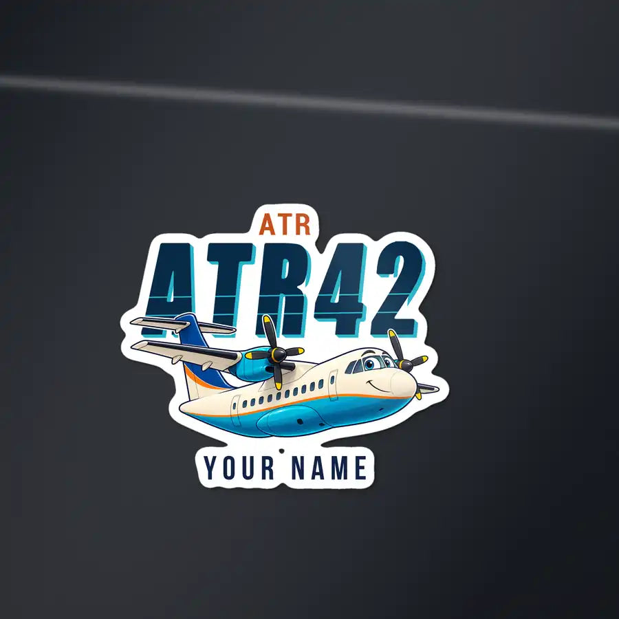 ATR 42-300 - Cartoon Die-Cut + Name - Die-Cut - Dark Car