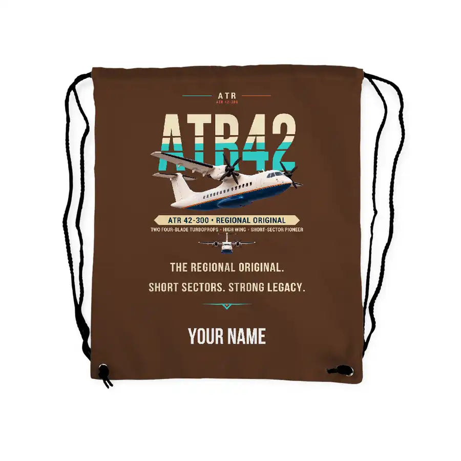 ATR 42-300 - Drawstring Bag - Original + Name - Brown