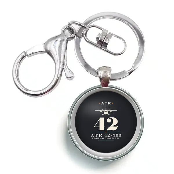 ATR 42-300 - Heritage - Circle Key Chain - Black