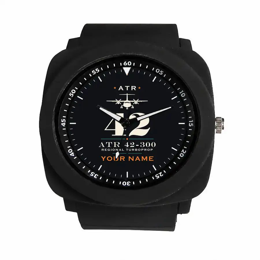 ATR 42-300 - Heritage + Name - Rubber Strap - Black