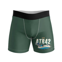 Thumbnail for ATR 42-300 - Men Boxers - Cartoon - Dark Green