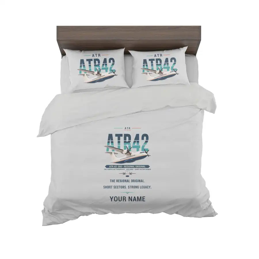 ATR 42-300 - Original + Name - Bedding Set - Light Gray